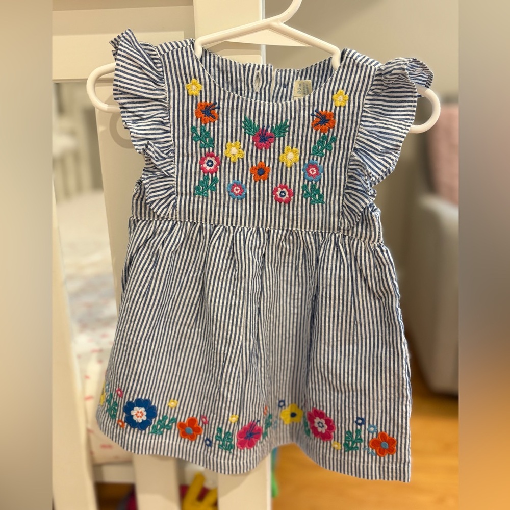 JoJo Maman Bebe Blue and White Sundress